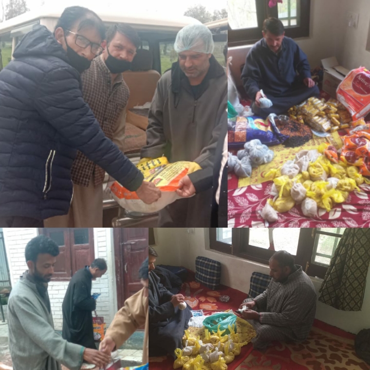 BJP distributes ration among needy people in Ganderbal amid Covid-19 lockdown