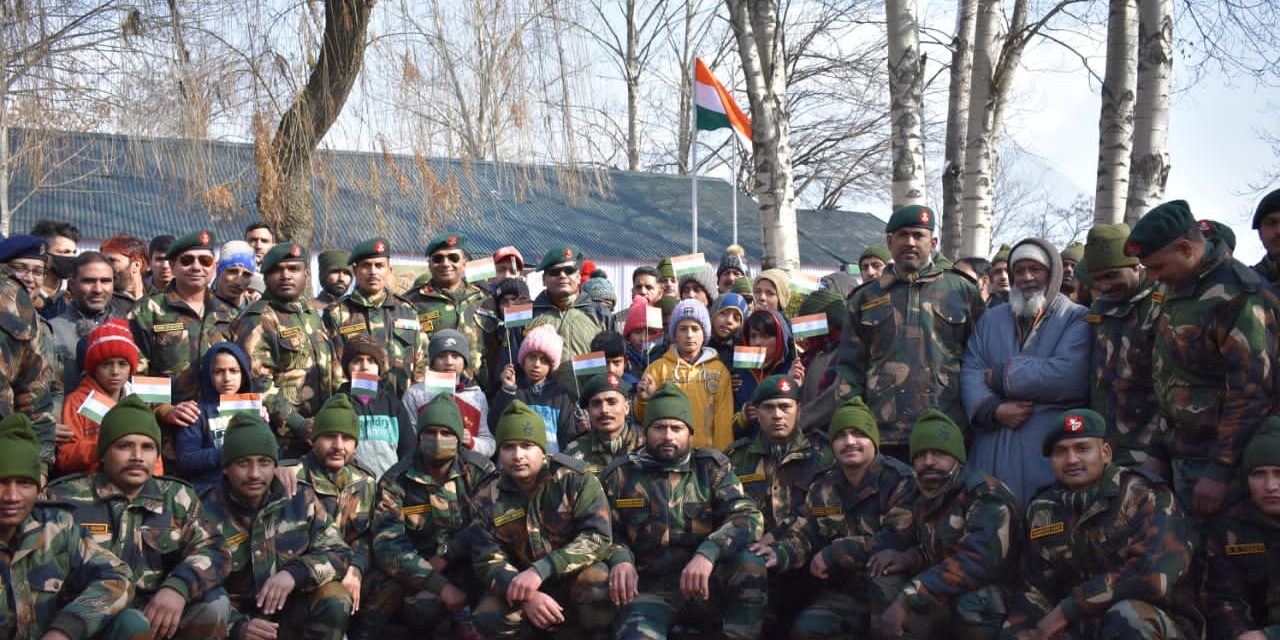 24RR Army celebrating 72nd Republic Day with locals at Kangan