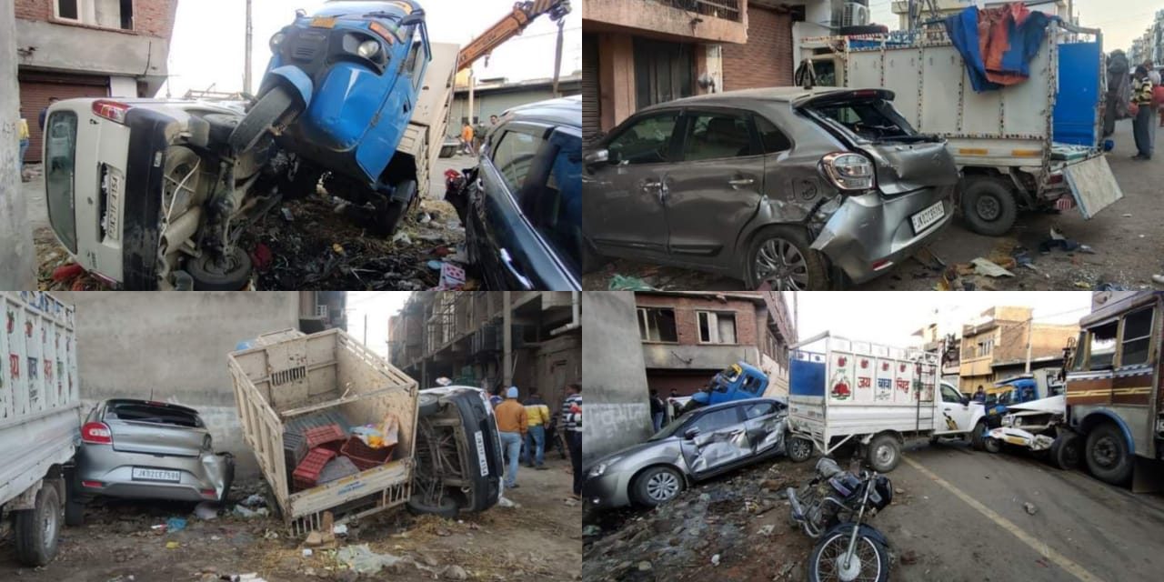 2 killed as truck hits nearly dozen vehicles at Jammu market