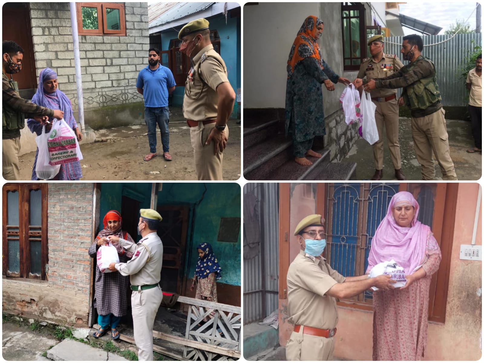 Ganderbal Police Visits families of Police Martyrs and distributes Eid gifts among them.