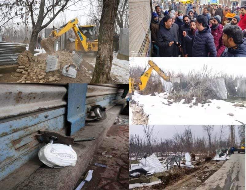 Anti-encroachment drive: 406 Kanals of State, Kahcharie land retrieved at Shopian, 40 shops sealed in Main Town