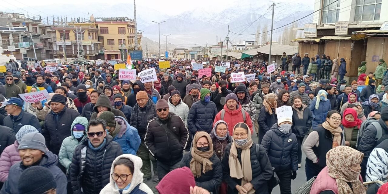 Amid freezing cold, march in Ladakh for statehood