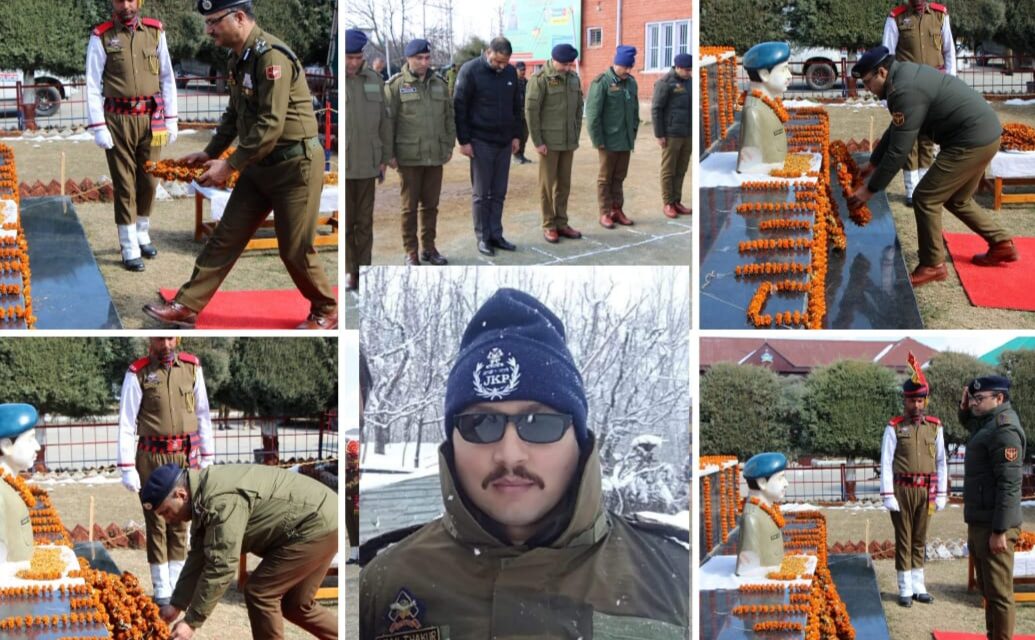 DIG SKR Anantnag, SSP Kulgam pays rich tributes to Martyr DySP Aman Kumar Thakur on his martyrdom anniversary