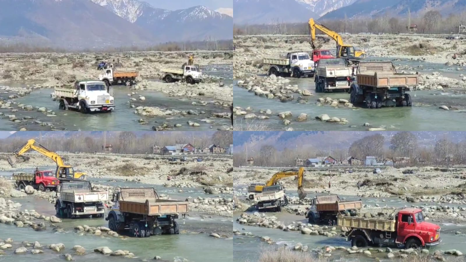 Material for flood protection works transported through wet patches, Threatens aquatic life of Nallah sindh