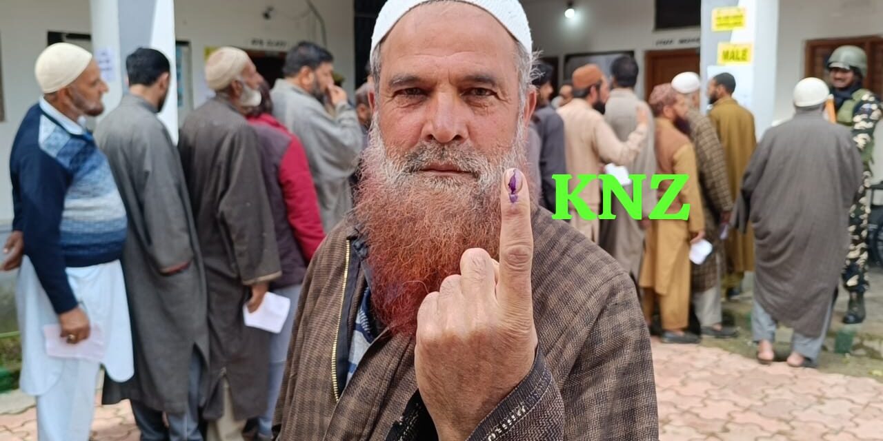 Enthusiastic voters line up outside polling stations in J&K’s Srinagar LS seat