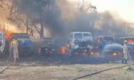 Around 10 old vehicles of PHE gutted in fire in Kathua