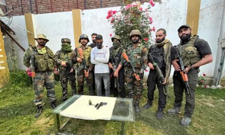 Militant Associate Held in Nagri Kupwara Pistol and hand grenade Recovered: Army