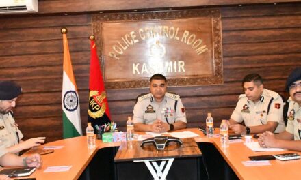 IGP Kashmir chairs security review meeting at PCR Kashmir;Reviews Security scenario in view of upcoming events