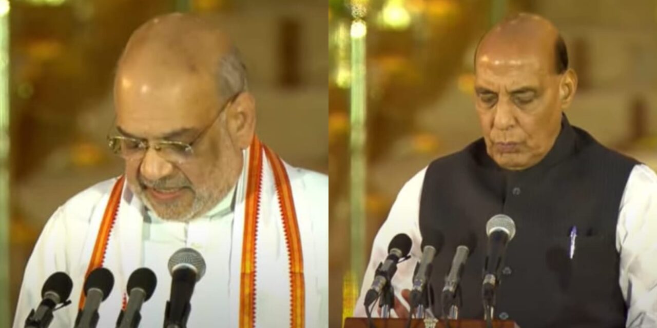 Amit Shah retains home ministry, Rajnath Singh defence