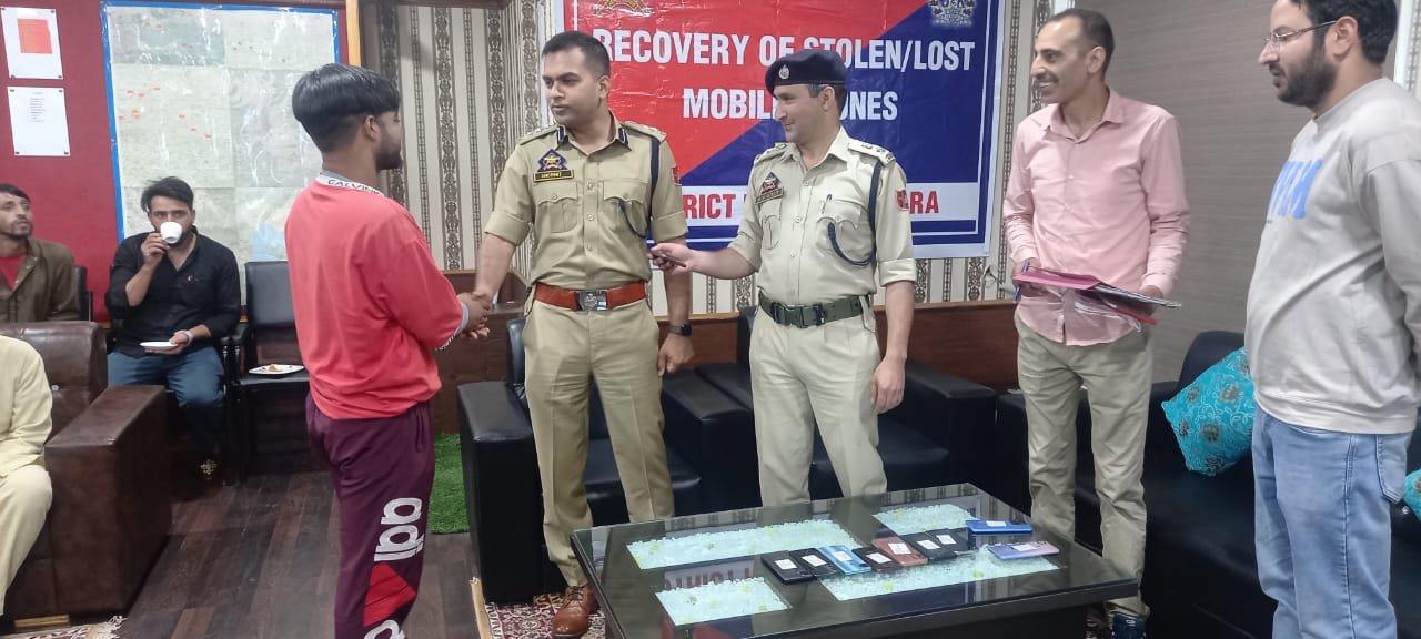 Recovered Stolen and Lost Mobile Phones returned to Rightful Owners in Kupwara