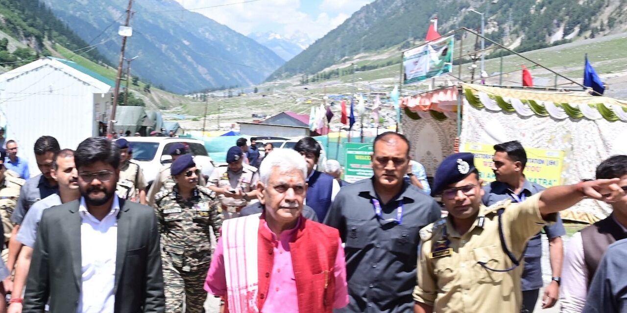 Amarnath Yatra 2024: LG Visits Baltal Base Camp To Take Stock of Security Arrangements, Facilities for Pilgrims