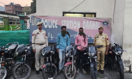 02 Thieves Held; 07 Motorcycles recovered in Rajouri