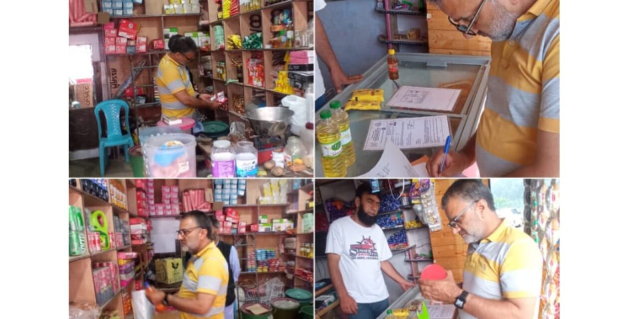 Food Safety Ganderbal conducts Market Checking at Naranag Kangan