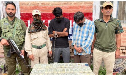 Ganderbal Police arrested 2 Gamblers at Rabitar Ganderbal;stake money & playing cards seized.