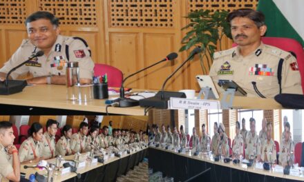 DGP J&K, other senior officers interact with probationary IPS officers at PHQ