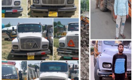 Police seizes 09 vehicles, 02 JCBs for illegal extraction & transportation of minerals in Budgam, 02 drivers arrested