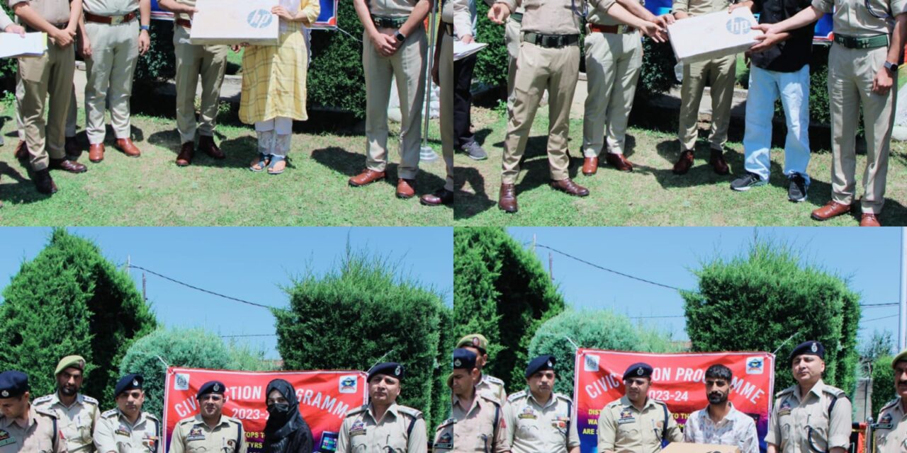 Police distributes laptops to NOKs of martyrs at DPO Kulgam