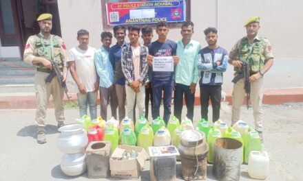 Anantnag Police Busts Illegal Liquor Operation, Seizes Large Cache of Country-Made Liquor