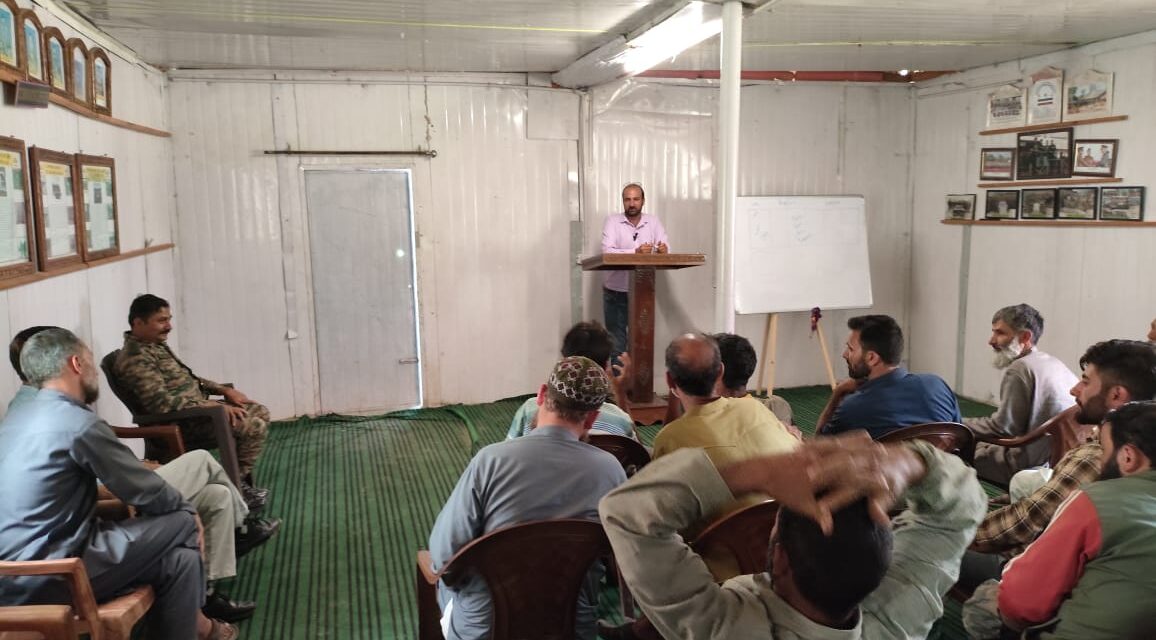 Department of Fisheries in collaboration with 56RR, Machil, organised one day awareness camp on trout fish culture in Kupwara