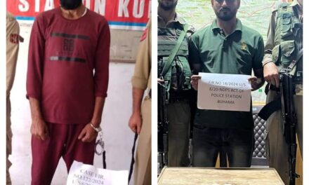 Police arrests 02 drug peddlers in Baramulla & Kulgam; Contraband substance recovered