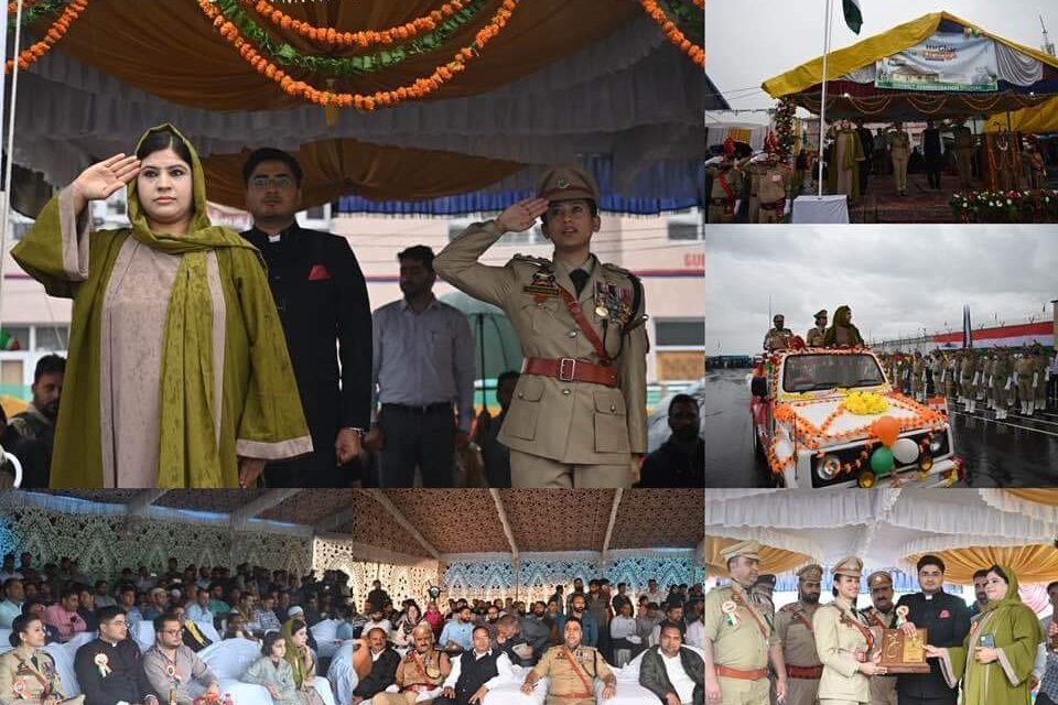 78th Independence Day celebrated with great patriotic fervour at Shopian,DDC Chairperson, Shopian hoists the National Flag.