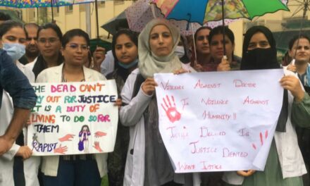 Doctors in Srinagar protest against rape and murder of trainee doctor