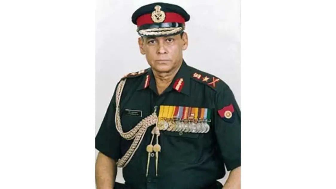 Former Indian Army chief General S Padmanabhan passes away at 83