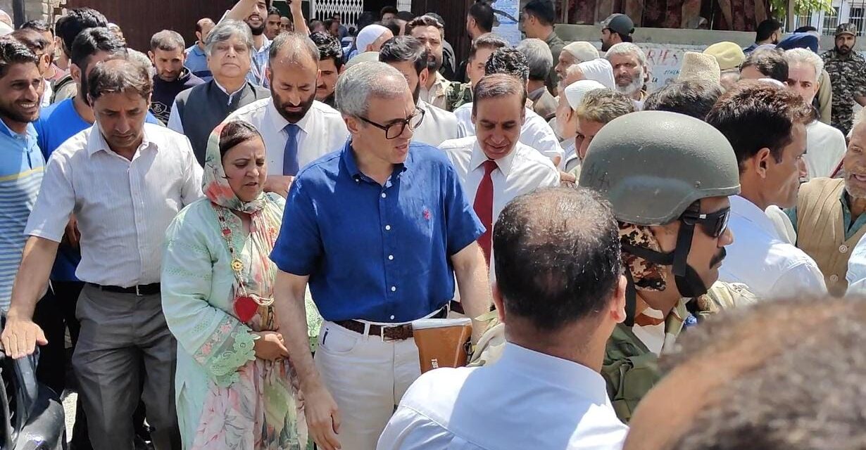 Accompanied by Omar Abdullah, Sakina Itoo files nomination for Damhal Hanjipora seat