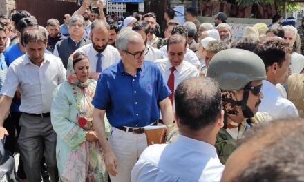 Accompanied by Omar Abdullah, Sakina Itoo files nomination for Damhal Hanjipora seat