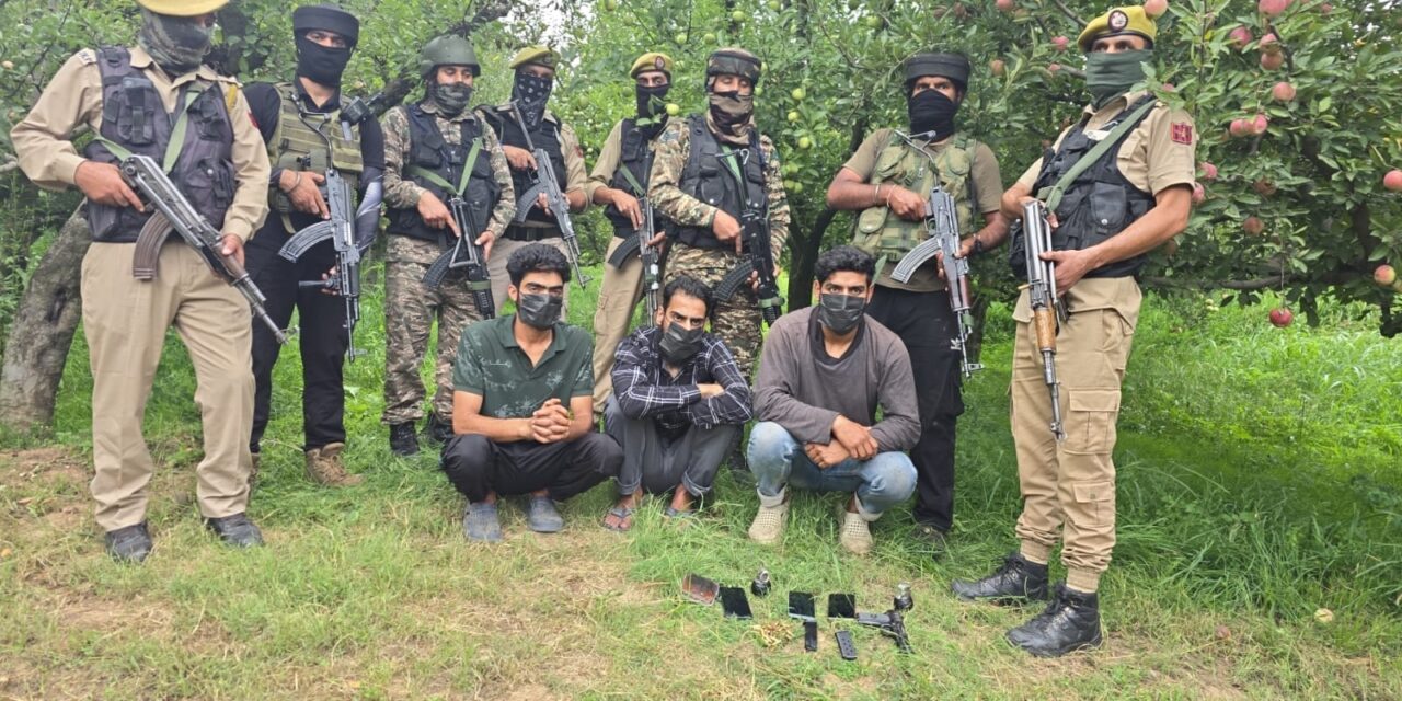 Police foil militants plot, arrest 3 associates in Anantnag