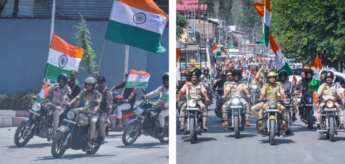 SSP Baramulla leads Tiranga bike rally from DPL Baramulla to Old Town Baramulla