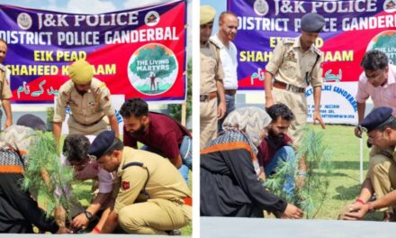 Police carries out plantation drive in Ganderbal