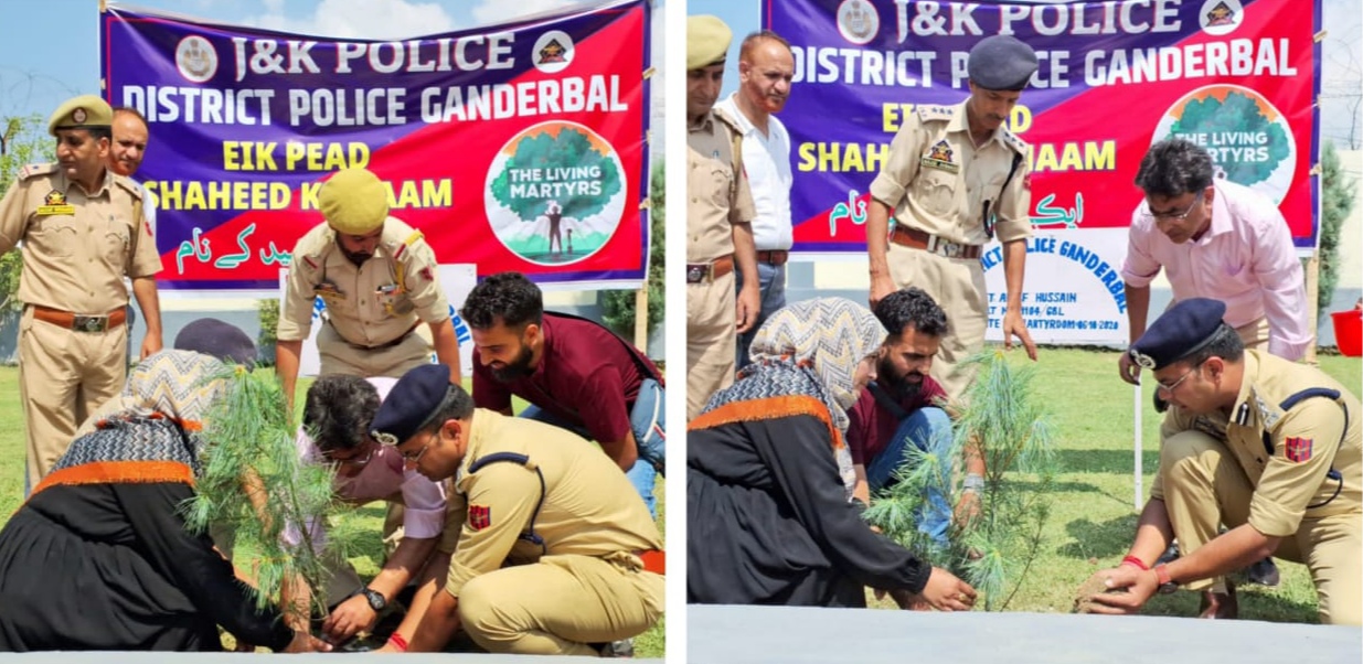 Police carries out plantation drive in Ganderbal