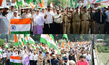 DDC Chairperson, DC lead massive Tiranga Rally in Ganderbal