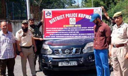 Police attaches movable property of notorious drug peddler in Kupwara