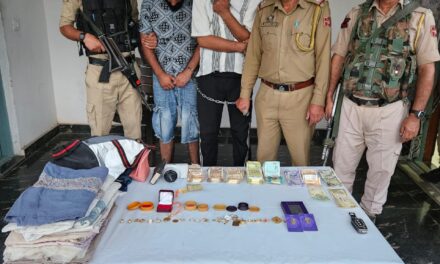 Ganderbal Police solved theft case, arrested 02 accused & stolen items worth hundreds of thousands recovered.