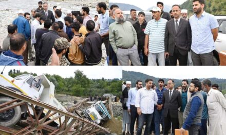 Shopian visited the Spot of bridge Collapse at Heerpora, connecting with Dachnoo village across the Rambaira river.