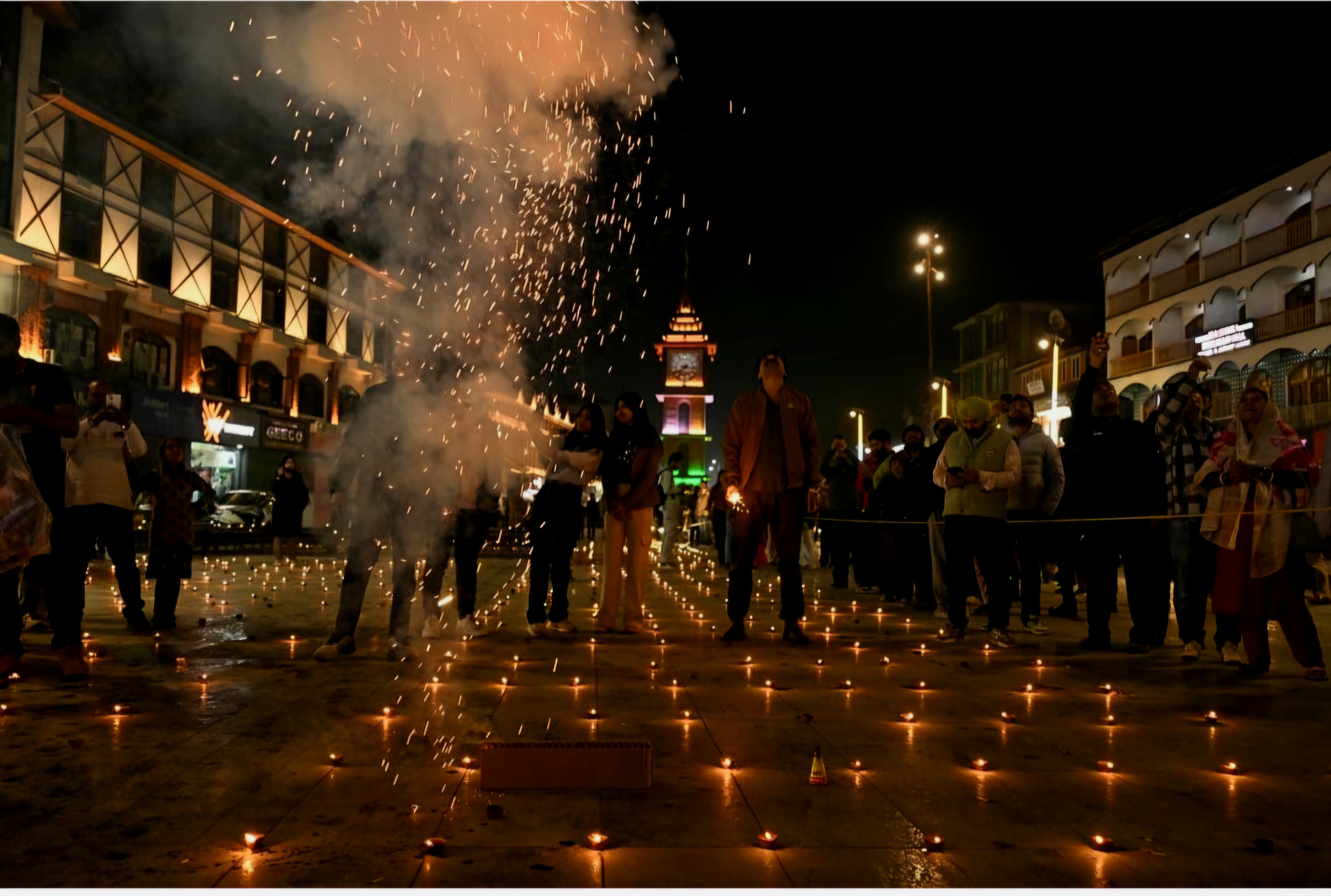 Diwali Lights Up Srinagar’s Iconic Clock Tower, Celebrating Peace and Unity