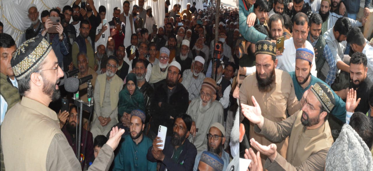 Mirwaiz Umar Farooq Lays Foundation Stone of Bazar Masjid