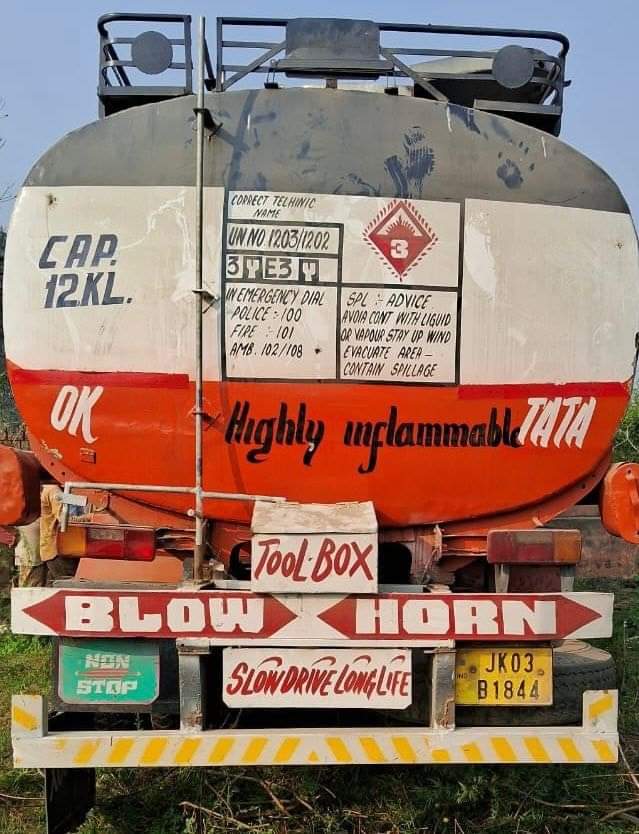 Modified Oil Tanker Involved in Bovine smuggling seized,07 Bovines rescued by JKP in Jandrah area of Nagrota Subdivision.
