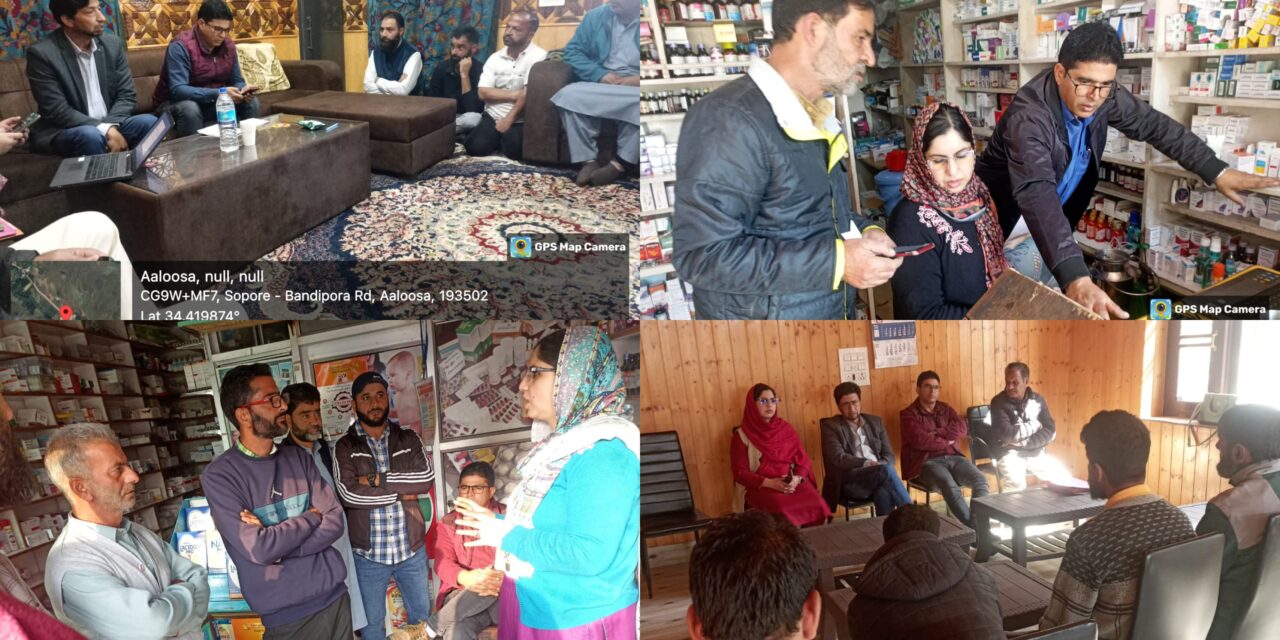 Dept of drug control Ganderbal and Bandipora launches extensive drive to implement CCTV, computerized billing systems in chemist shops