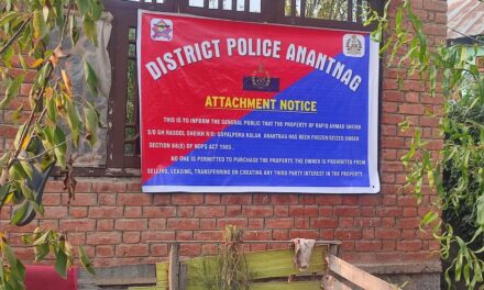 Anti-Narcotics Drive: Property Worth 75 Lacs Attached Under NDPS In Anantnag:Police