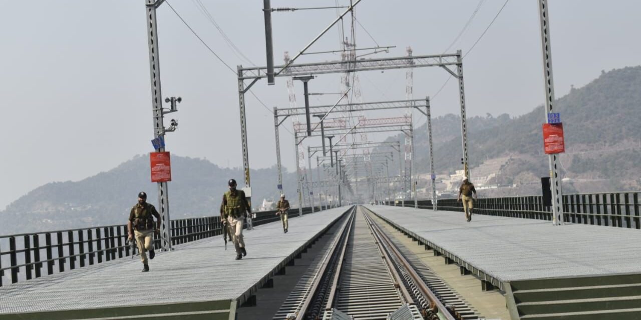 Security forces conduct mock drill at world’s highest ‘Chenab Rail Bridge’ in Reasi