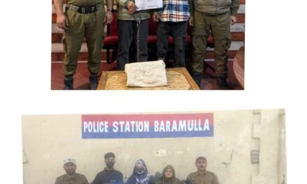 Police arrested 4 drug peddlers in Baramulla; Contraband substance recovered