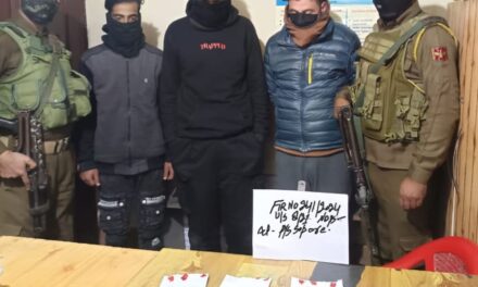 Sopore Police Arrested Three Drug Peddlers and recovered Contraband Substances.