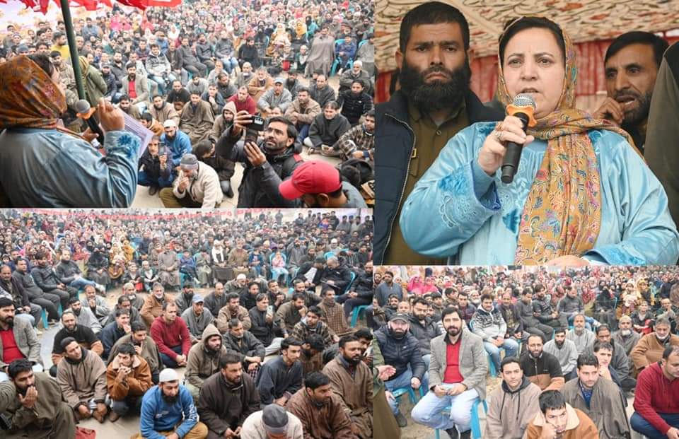 Sakeena Masood holds public grievance redressal camp in Gudder Kulgam