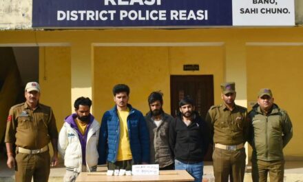 Four drug peddlers arrested in Reasi, 9.76 grams heroin recovered