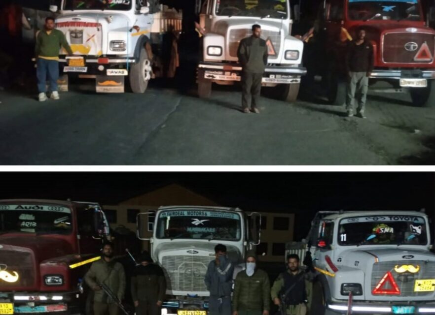 Illegal extraction & transportation of minerals;Police seizes 8 vehicles, arrests 8 drivers in Baramulla