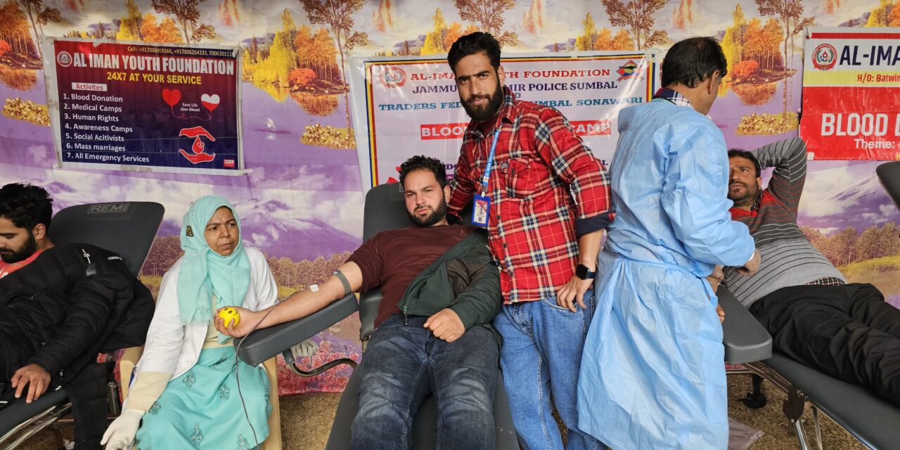 Al-Imaan Youth Foundation Organizes Blood Donation Camp in Sumbal