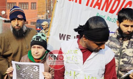 J&K handicapped association protest in Srinagar, observe World Disability Day as “black day”